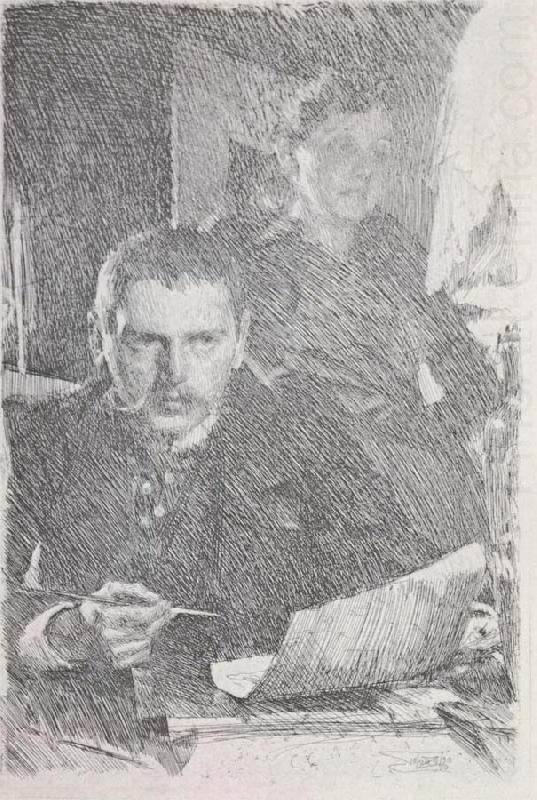 Anders Zorn jag och emma china oil painting image